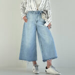 شلوار جین نیم بگ کد 101676