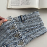 دکلته جین دکمه پانچی کد 180494