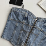 دکلته جین وسط زیپ کد 180492