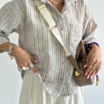 شومیز راه راه هلالی کد 220541