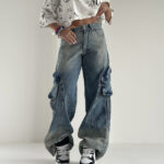 شلوار جین جیب کج کد 101823