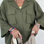 شومیز لینن 2 جیب کد 220516