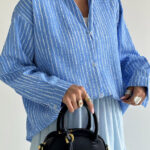 شومیز راه راه کریشه کد 220543