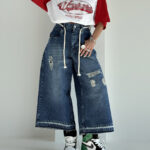 شلوار جین برمودا زاپدار کد 101852