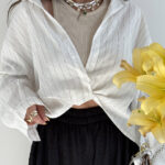 شومیز جلوگره راه راه کد 220554