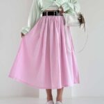 دامن لینن کمرکش کد 101844