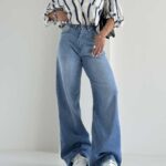 شلوار جین نیم بگ کد 101862