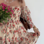 پیراهن دکلته طرحدار کد 240159