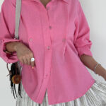 شومیز کرپ حبابی  کد 220563