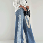 شلوار جین بغل ریش کد 101875