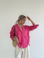 شومیز برش دار کد 220590 - Image 17