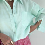 شومیز PERRY یقه مردانه کد 220592