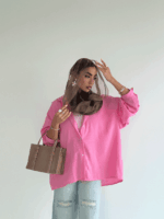 شومیز پشت چاک لینن کد 220512 - Image 2