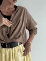 شومیز جلو گره راه راه کد 220571 - Image 6