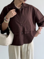 شومیز طرح جیب کد 220589 - Image 11