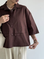 شومیز طرح جیب کد 220589 - Image 12