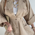 پیراهن بلند دکمه چوبی کد 240164