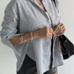 شومیز راه راه 2 تیکه کد 220607