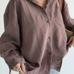 شومیز راه راه تک جیب کد 220609