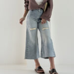 شلوار جین برمودا زانو زاپ کد 101954