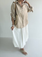 شومیز جلو کوک راه راه کد 200782 - Image 6