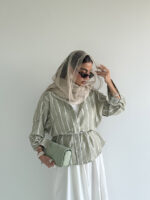 شومیز جلو کوک راه راه کد 200782 - Image 9