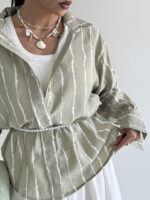 شومیز جلو کوک راه راه کد 200782 - Image 12
