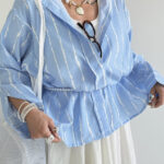 شومیز جلو کوک راه راه کد 200782