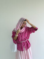 شومیز جلو کوک راه راه کد 200782 - Image 17
