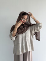 شال کنفی خط دار کد 310551 - Image 5