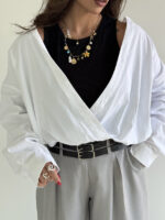 شومیز راه راه 2 تیکه کد 220615 - Image 11