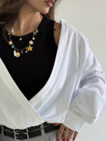 شومیز راه راه 2 تیکه کد 220615 - Image 12