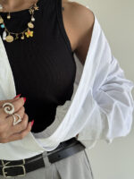 شومیز راه راه 2 تیکه کد 220615 - Image 13