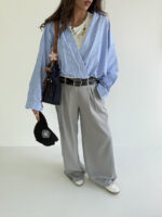 شومیز راه راه 2 تیکه کد 220615 - Image 4