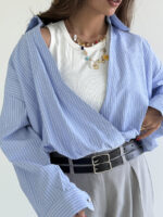 شومیز راه راه 2 تیکه کد 220615 - Image 6