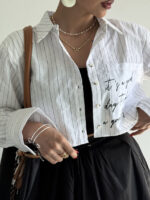 شومیز نیمتنه راه راه کد 220616 - Image 2