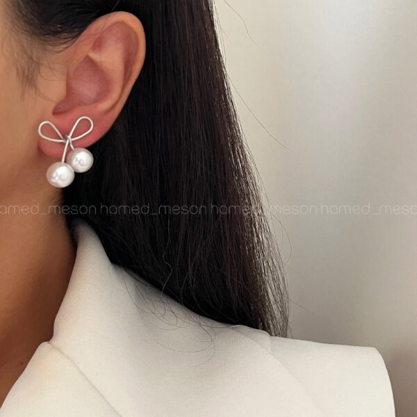 گوشواره پاپیون و مروارید کد 310556