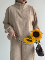 ست دورس و شلوار نیم زیپ کد 160827 - Image 12