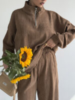 ست دورس و شلوار نیم زیپ کد 160827 - Image 15