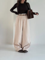 شلوار کتان کمر دوبل کد 102013