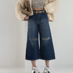 شلوار جین واید لگ زاپ دار کد 102021