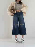 شلوار جین واید لگ زاپ دار کد 102021