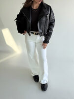 کت چرم زیپ کج کد 200829 - Image 3