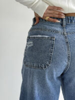 شلوار جین فول بگ زانو زاپ کد 101994 - Image 2