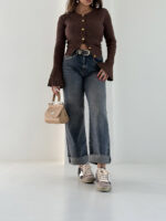 شلوار جین راسته کمربندی کد 101987