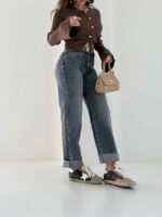 شلوار جین راسته کمربندی کد 101987 - Image 2