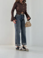 شلوار جین راسته کمربندی کد 101987 - Image 4