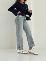 شلوار جین راسته کمربنددار کد 101986 - Image 3