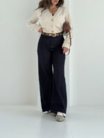 شلوار جین راسته کمربنددار کد 101991 - Image 3