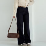 شلوار جین راسته کمربنددار کد 101991